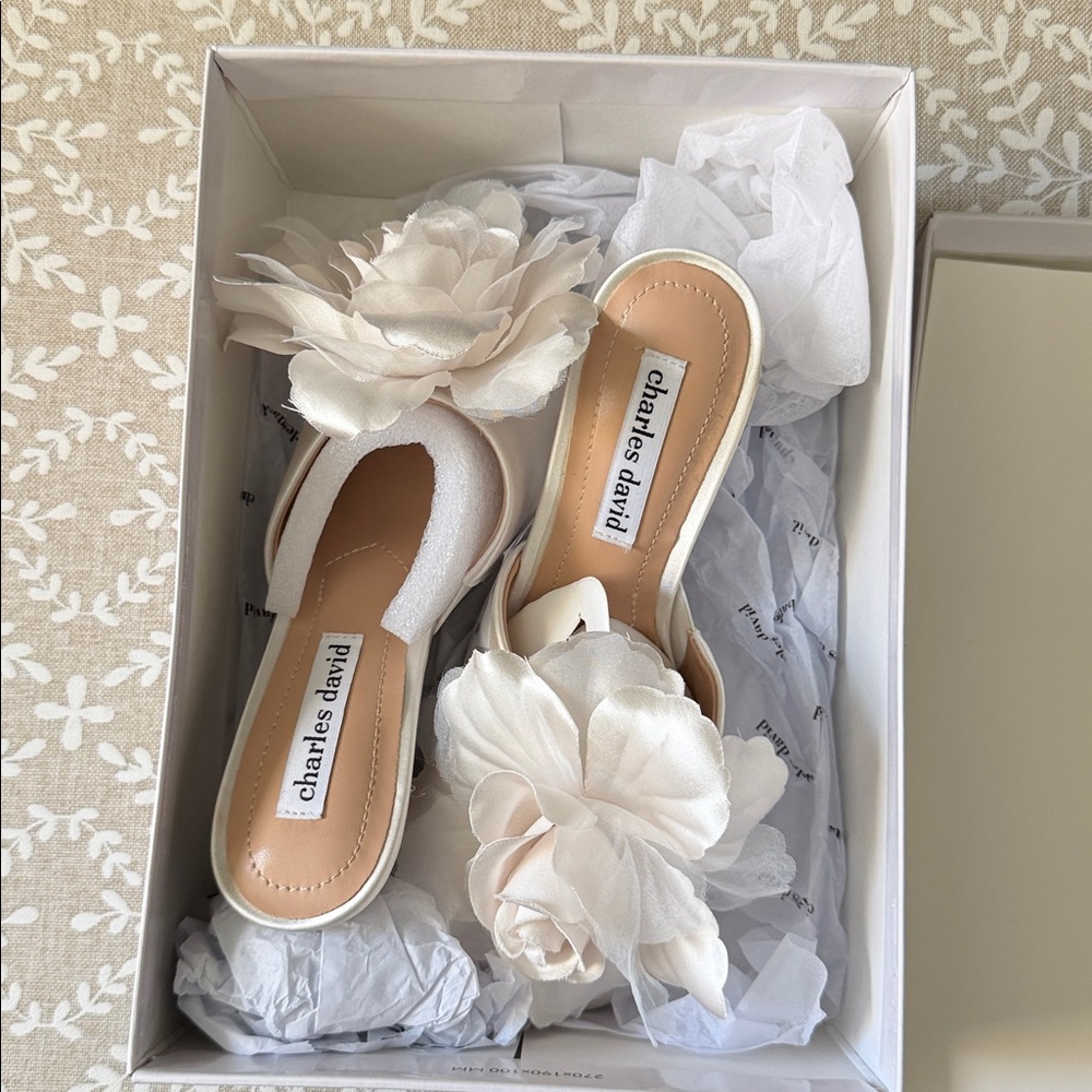 Charles David Karaoke Floral Sandals in Ivory New in Box size 6.5
